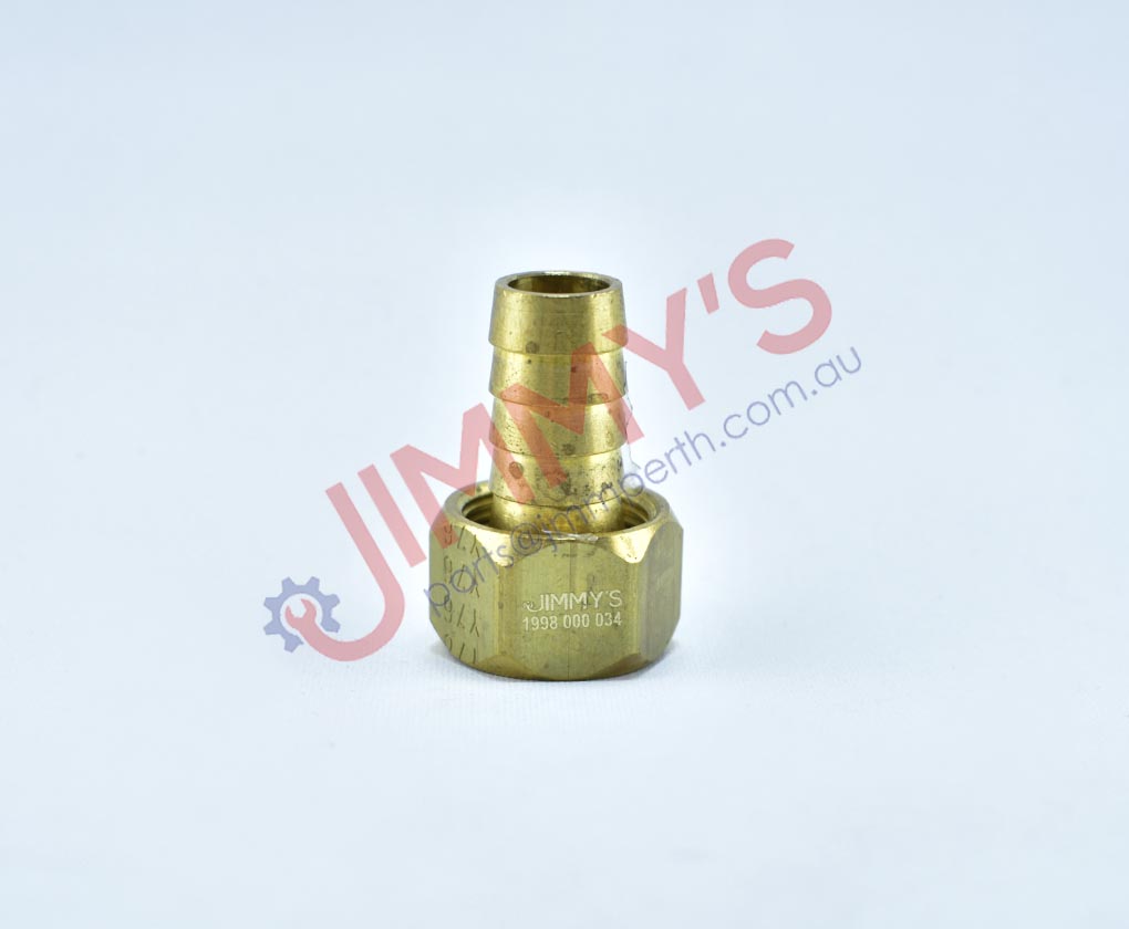 1998 000 034 – Nut + Tail, Tapered Brass Fitting 1/2